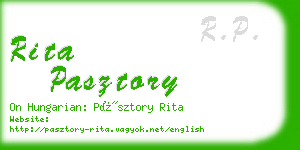 rita pasztory business card